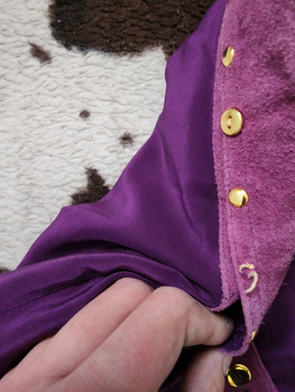 WOMEN'S 70'S/80'S SILK BLOUSE - PLUM - Picture 6 of 6